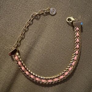 Elegant Gold and Pink Chain Bracelet